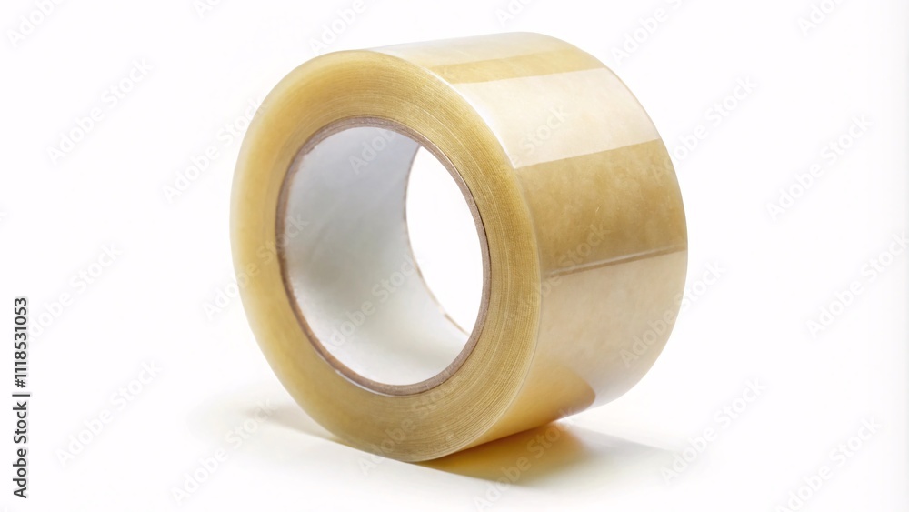 Piece of scotch tape stuck on a white background Piece of scotch tape stuck on a white background