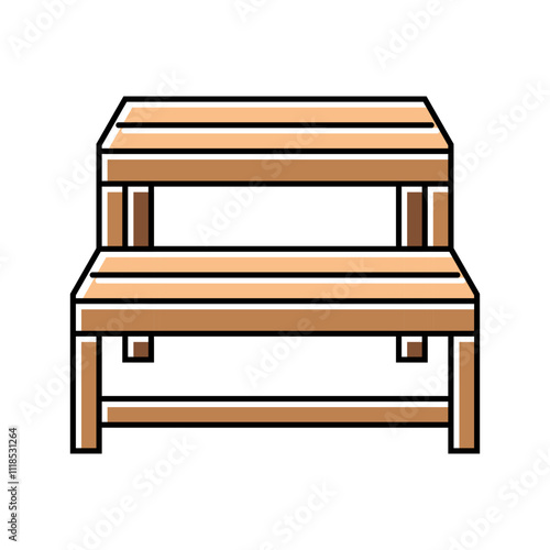 bench sauna color icon vector. bench sauna sign. isolated symbol illustration