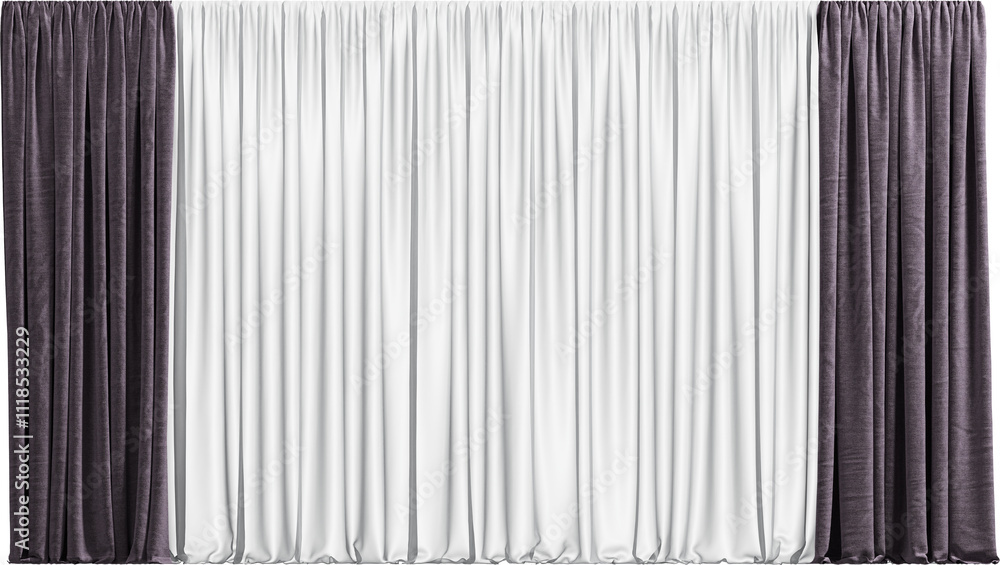 Obraz premium Front view of curtain set