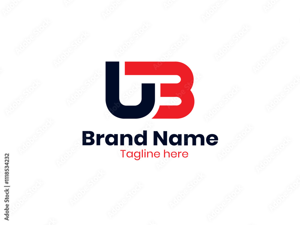Black and red BU letter. BU letter logo design. Initial letter UB monogram logo. Black and red BU letter. BU letter logo design. Initial letter UB monogram logo.