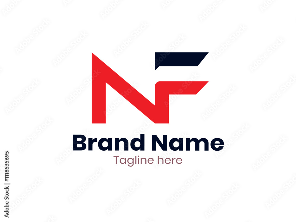 Vector NF logo, Letter NF, NF letter logo design. Initial letter FN uppercase monogram logo. Vector NF logo, Letter NF, NF letter logo design. Initial letter FN uppercase monogram logo.