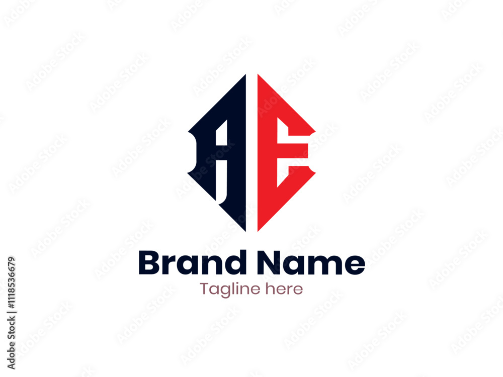 Fototapeta premium AE, EA letter logo design. Initial letter EA uppercase monogram logo.