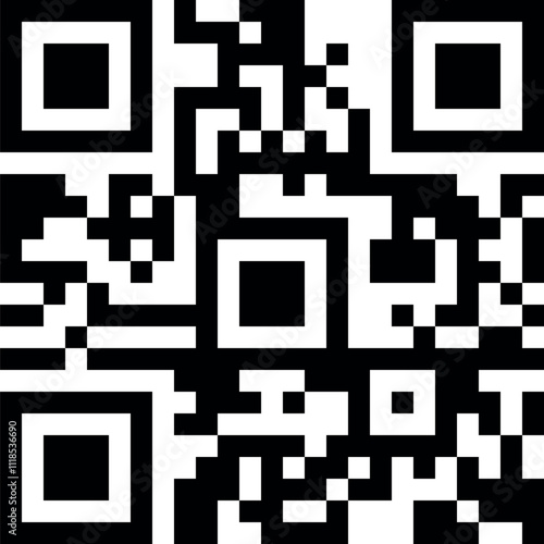 Black and white qr code offering a striking visual representation of encoded data, symbolizing the modern methods of digital information storage and retrieval in technology