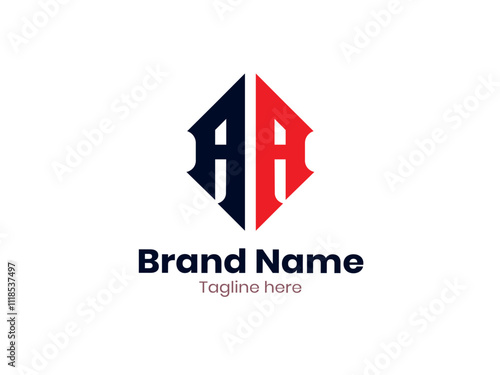 AA, AA letter logo design. Initial letter A uppercase monogram logo.