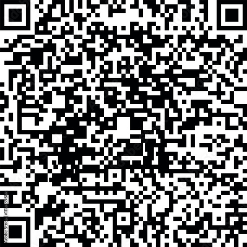 Black and white qr code symbol representing encoded data for scanning, offering a secure and efficient method for accessing information or initiating actions