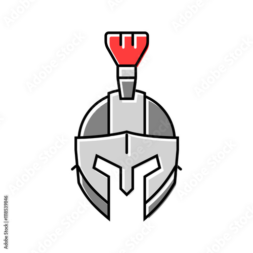 helmet soldier roman greek color icon vector. helmet soldier roman greek sign. isolated symbol illustration