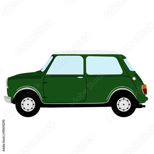 Classic green city car 