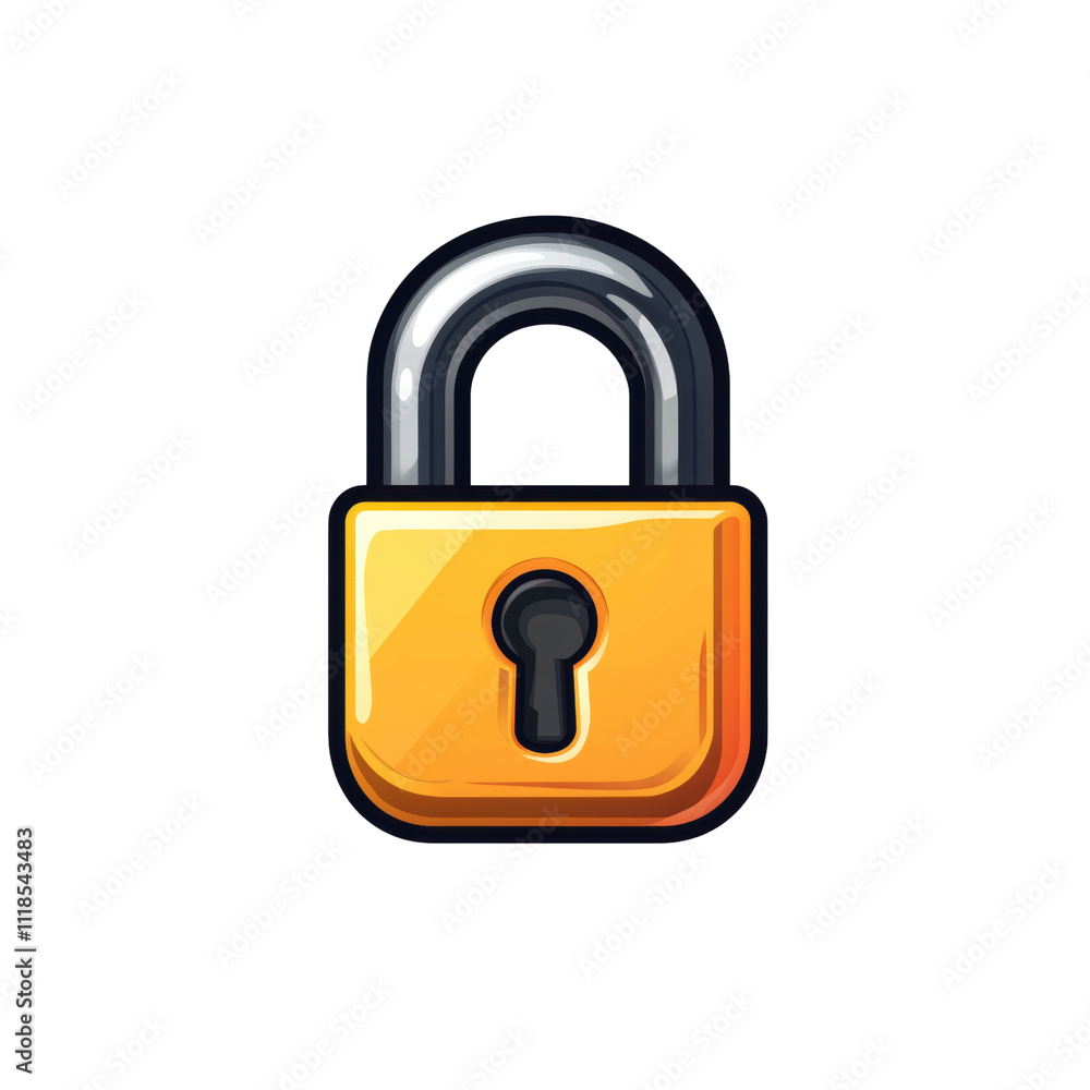 shiny yellow padlock with keyhole, symbolizing security and protection. This illustration represents safety and privacy in digital or physical contexts shiny yellow padlock with keyhole, symbolizing security and protection. This illustration represents safety and privacy in digital or physical contexts