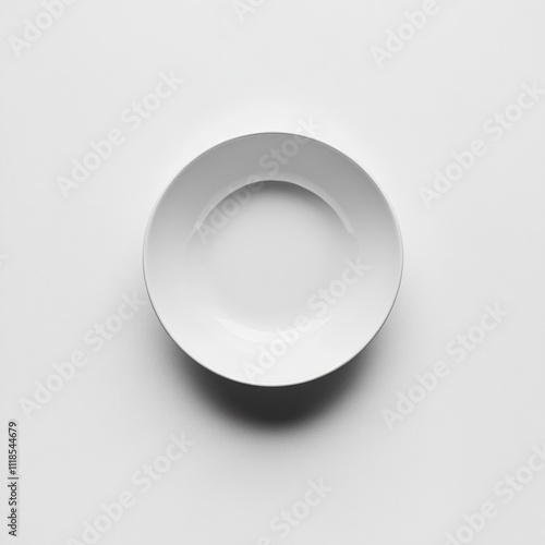 White Bowl Isolated From Above