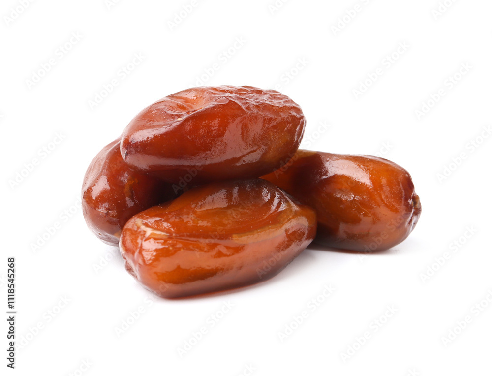 Tasty sweet dried dates isolated on white