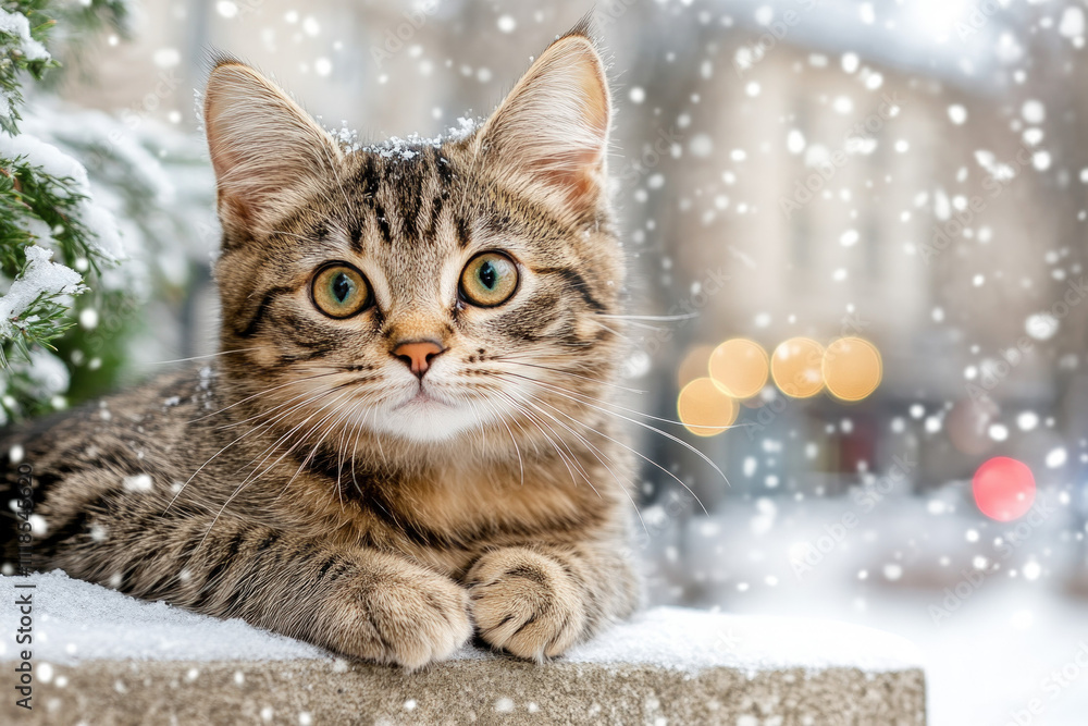 Cat On Window In Winter Cat On Window In Winter