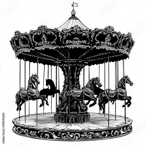 Carousel Silhouette, Black ...