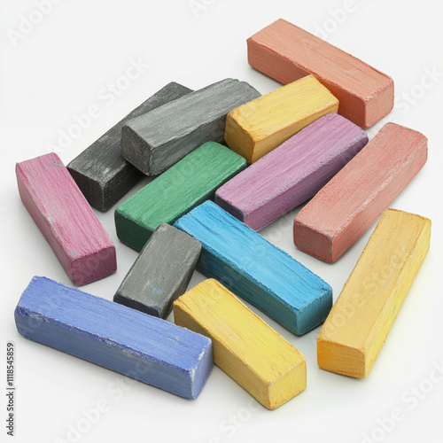 Colored Chalk Isolated