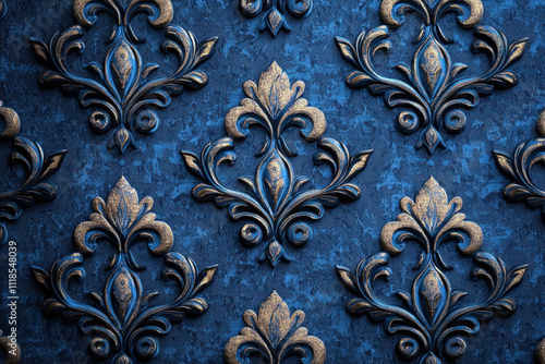 Blue Damask Background