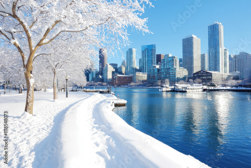 Boston Skyline In Winter