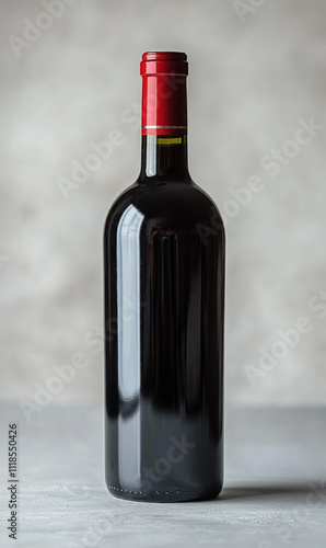 Red Wine Bottle On White Ba...