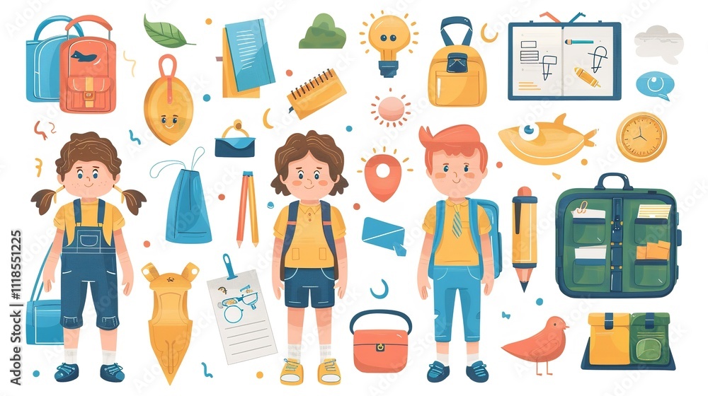Back to school vector banners. Background design with children and education accessories element. Back to school vector banners. Background design with children and education accessories element.