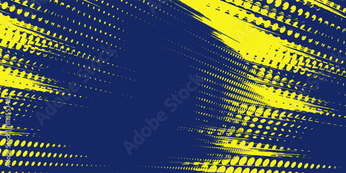 Dots halftone yellow and dark blue color pattern gradient grunge texture background. Dots pop art sport style vector illustration. Eps10