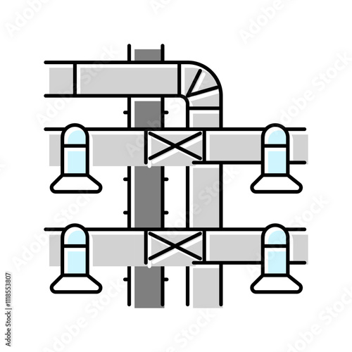 ventilation ducts color icon vector. ventilation ducts sign. isolated symbol illustration