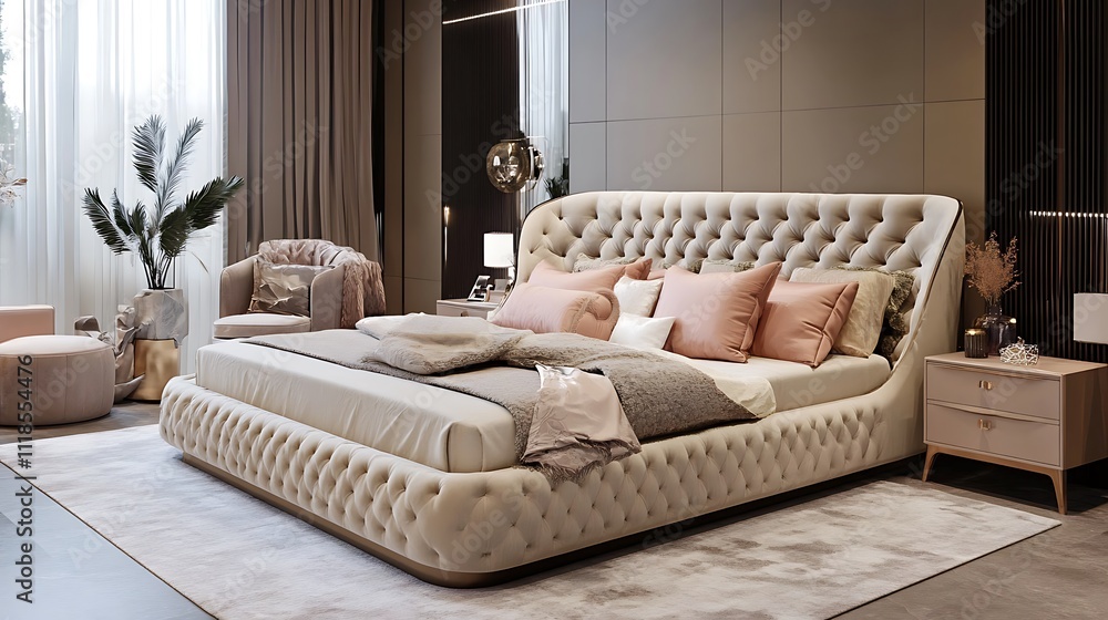 Luxurious Tufted Bed Bedroom Design Luxurious Tufted Bed Bedroom Design