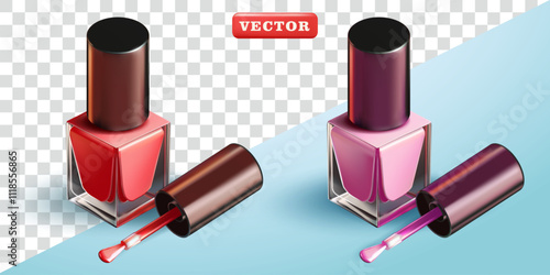 Nail polish, 3d vector. Suitable for cosmetics and advertising