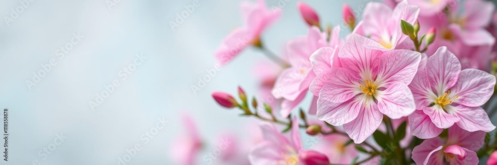 Fototapeta premium A vibrant flowery background featuring beautiful pink flowers in full bloom, decorative, natural, fresh