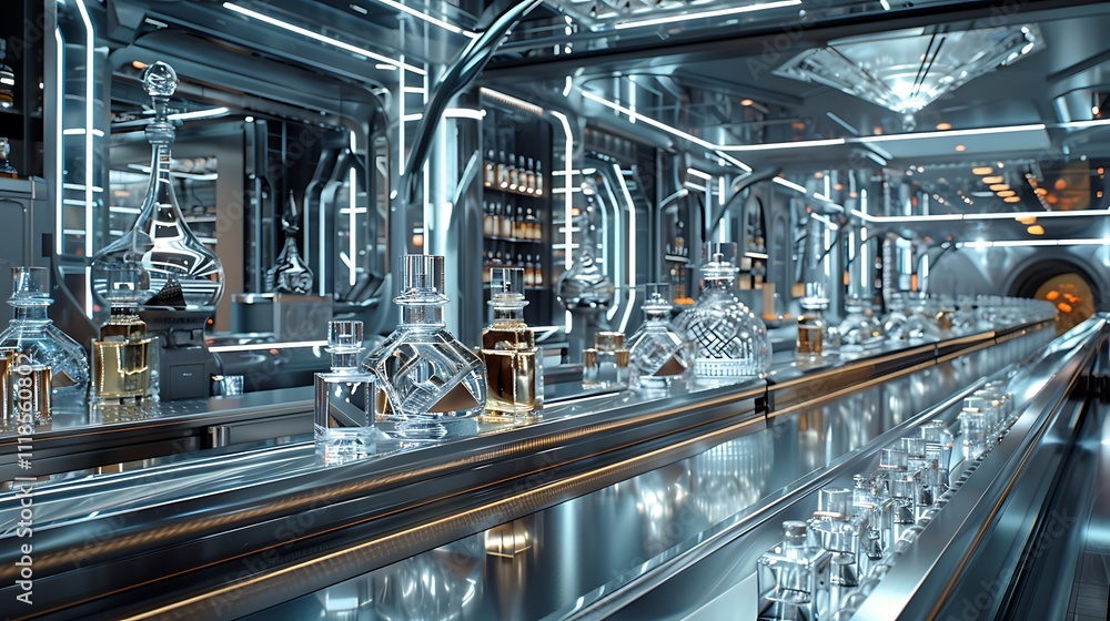 A long, modern bar with shelves of bottles and people in white uniforms. Sleek, metallic decor.
A long, modern bar with shelves of bottles and people in white uniforms. Sleek, metallic decor.
