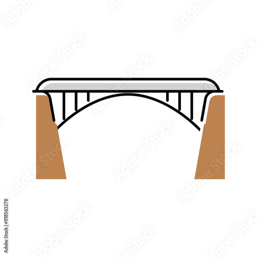 arch bridge color icon vector. arch bridge sign. isolated symbol illustration