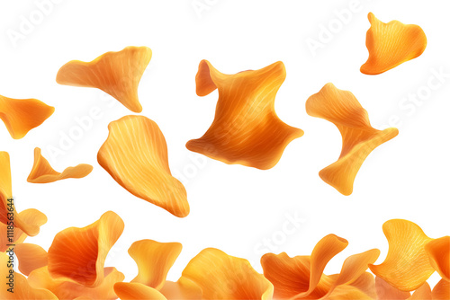 a group of orange chips