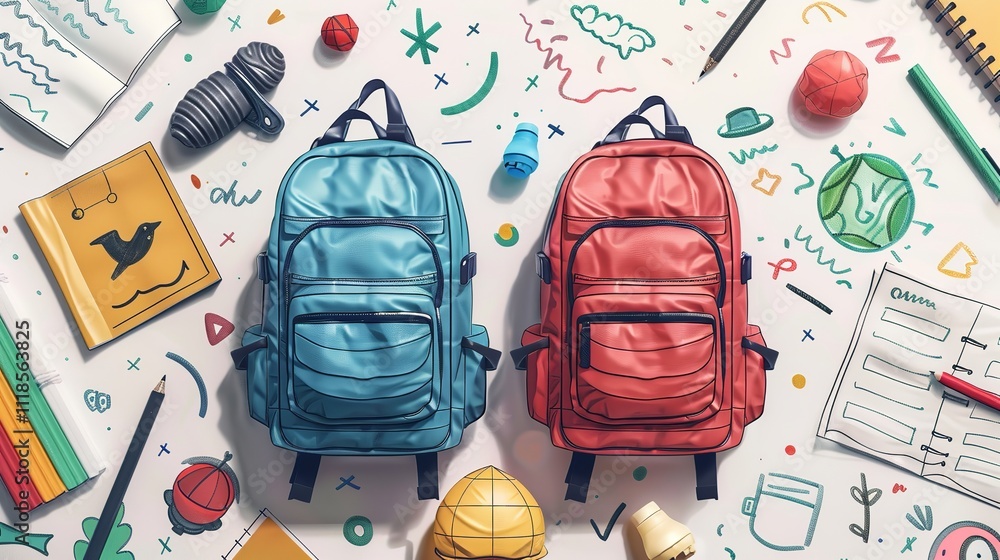 Back to school vector banners. Background design with education accessories element, Ai Generative.
