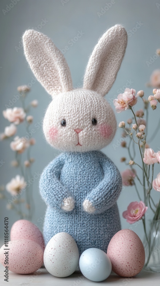 Obraz premium Textured Easter bunny, AI-generated