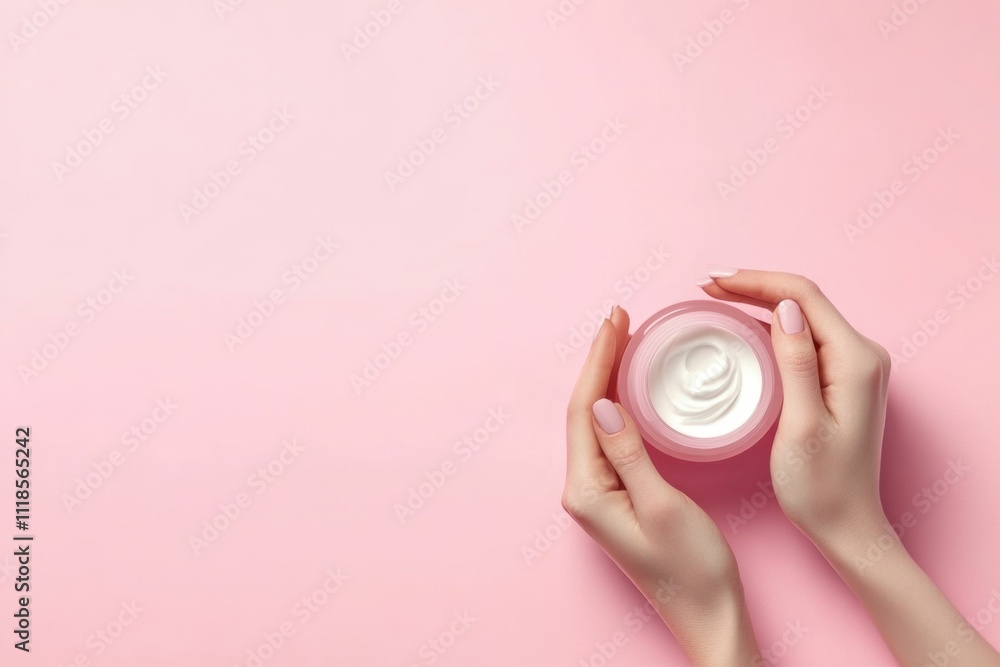 Feminine Hands Applying Skin Care Moisturizer Feminine Hands Applying Skin Care Moisturizer