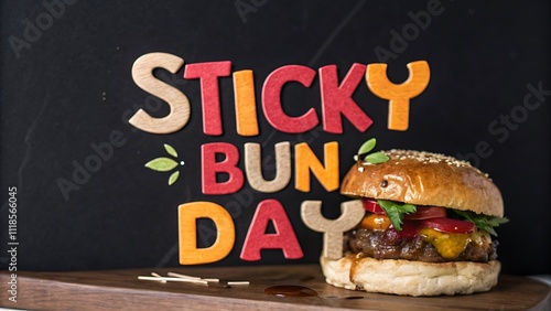 Sticky Bun Day illustration template design