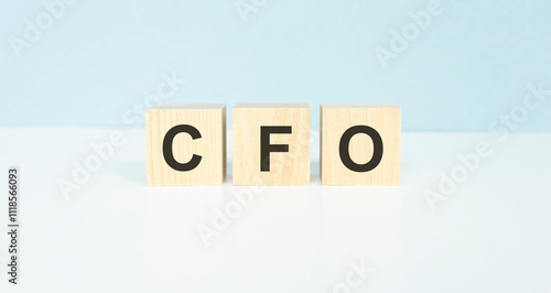 letter of the alphabet of CFO on a light background