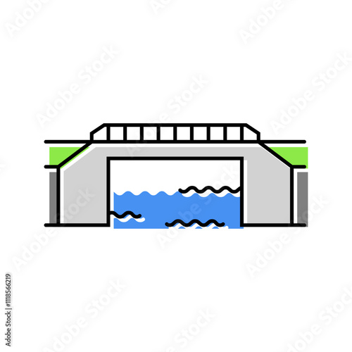 girder bridge color icon vector. girder bridge sign. isolated symbol illustration