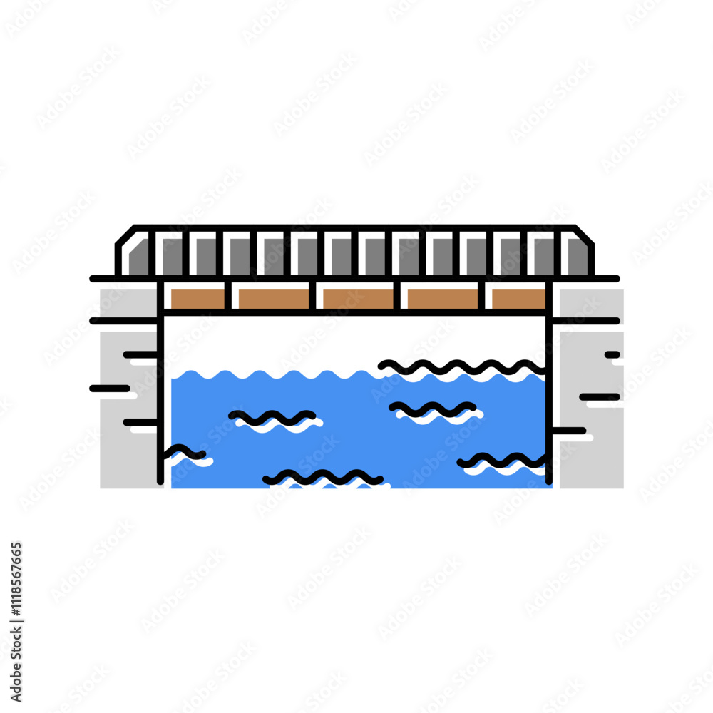 Fototapeta premium plate girder bridge color icon vector. plate girder bridge sign. isolated symbol illustration