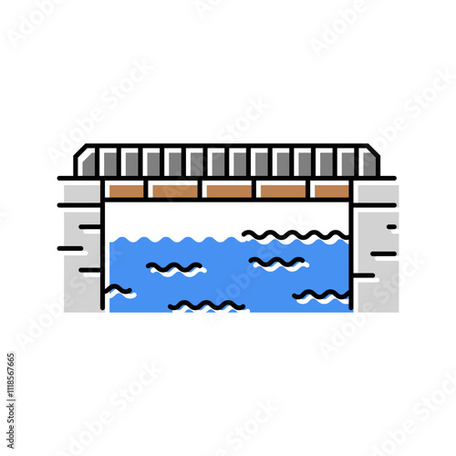 plate girder bridge color icon vector. plate girder bridge sign. isolated symbol illustration