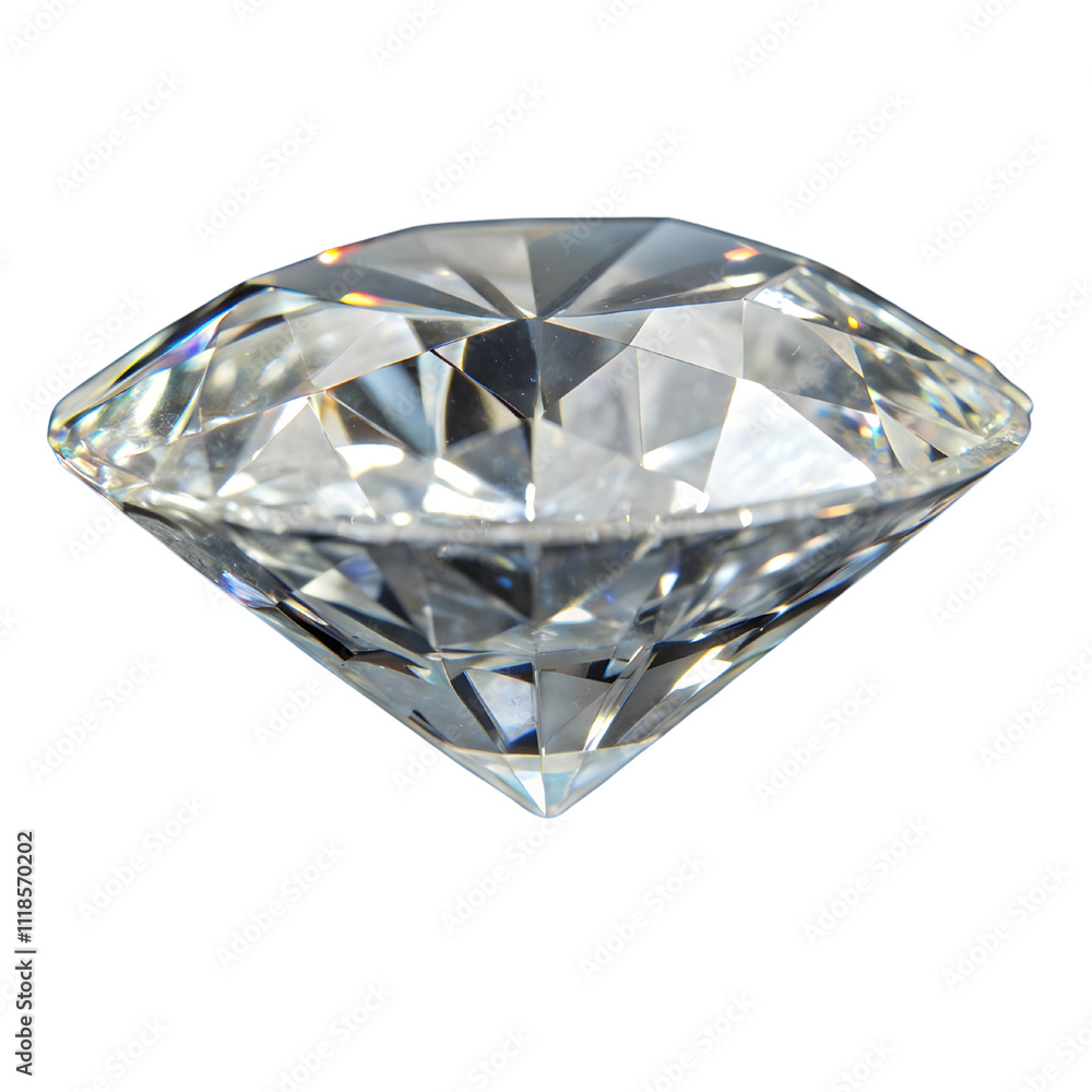 Close-Up of Sparkling Diamond Gemstone isolated on transparent background cutout, Png, Cutout Close-Up of Sparkling Diamond Gemstone isolated on transparent background cutout, Png, Cutout