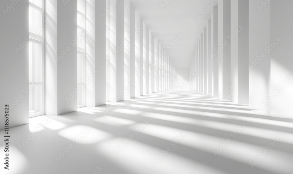 Obraz premium 3D Light White Background, Generative AI