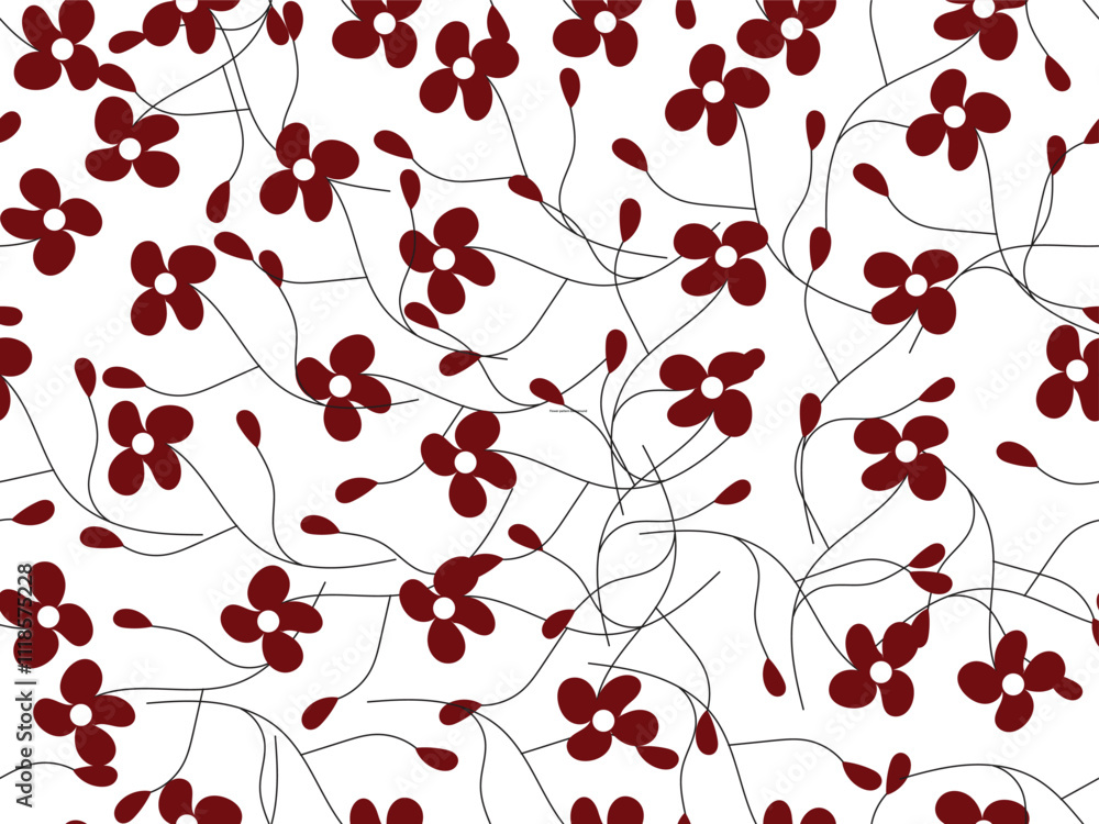 seamless pattern with red flowers seamless pattern with red flowers