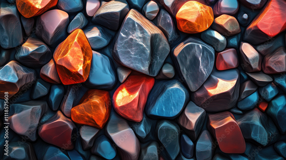 Background of small colors stones. Generative AI Background of small colors stones. Generative AI
