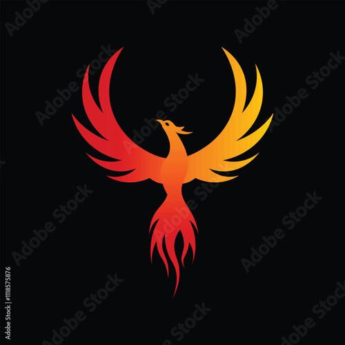 Phoenix Bird Logo. Vector Illustration.