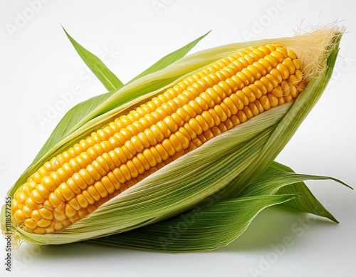 ear of corn isolated on white background photo