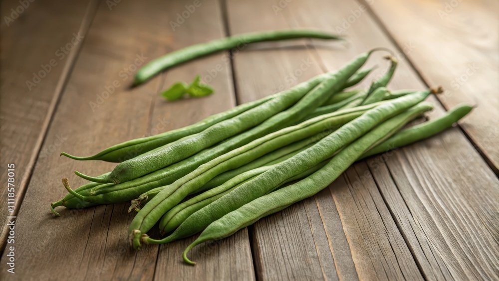 Fresh long beans on a textured surface Fresh long beans on a textured surface