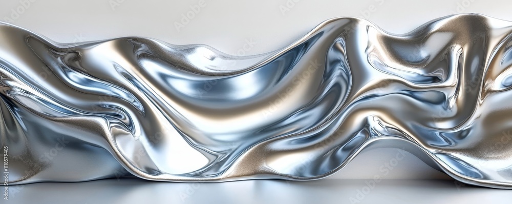 Fototapeta premium Chrome Waves Background, Generative AI