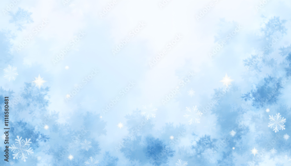 Delicate snowflake pattern in light blue tones for winter holiday backgrounds Delicate snowflake pattern in light blue tones for winter holiday backgrounds