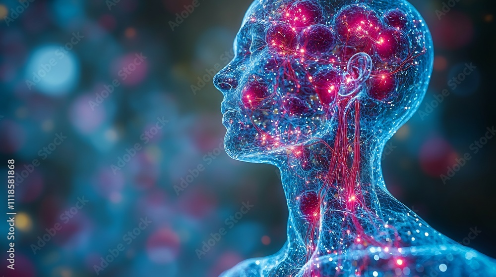 Lymphatic System 3D Visualization Showing Lymph Nodes Vessels in Detail for Immune Function Studies Lymphatic System 3D Visualization Showing Lymph Nodes Vessels in Detail for Immune Function Studies