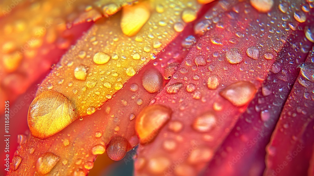 Close-up of colorful leaves with water droplets, showcasing nature's beauty and detail. Close-up of colorful leaves with water droplets, showcasing nature's beauty and detail.