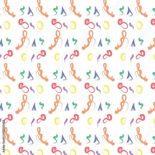 seamless background with colorful letters