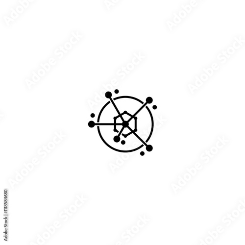 Innovate technology startup logo concept, round emblem, solution symbol, isolated vector logotype on white background